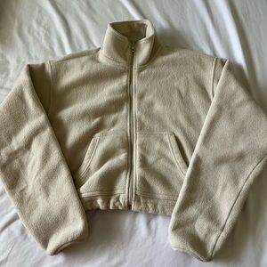 TNA Aritzia Cropped Fleece Zip Up